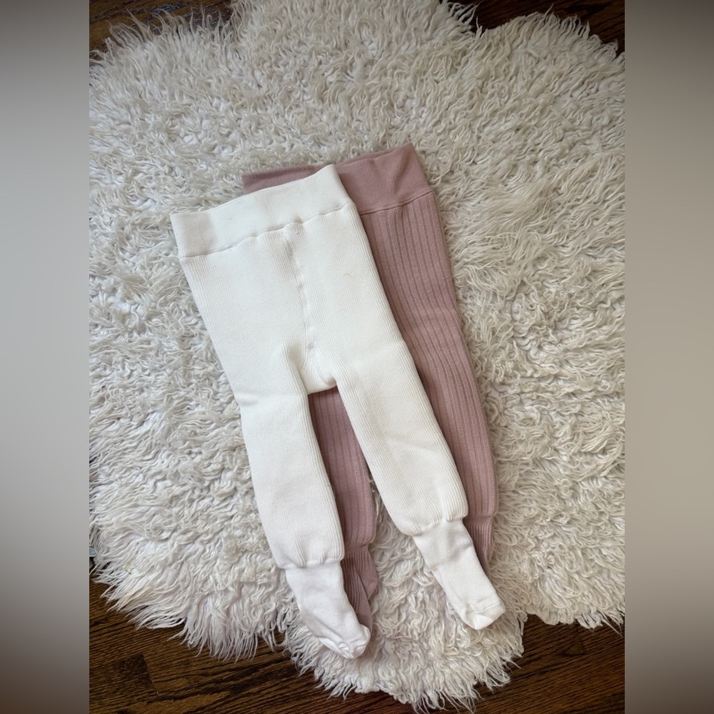 Pink and White Baby Leggings